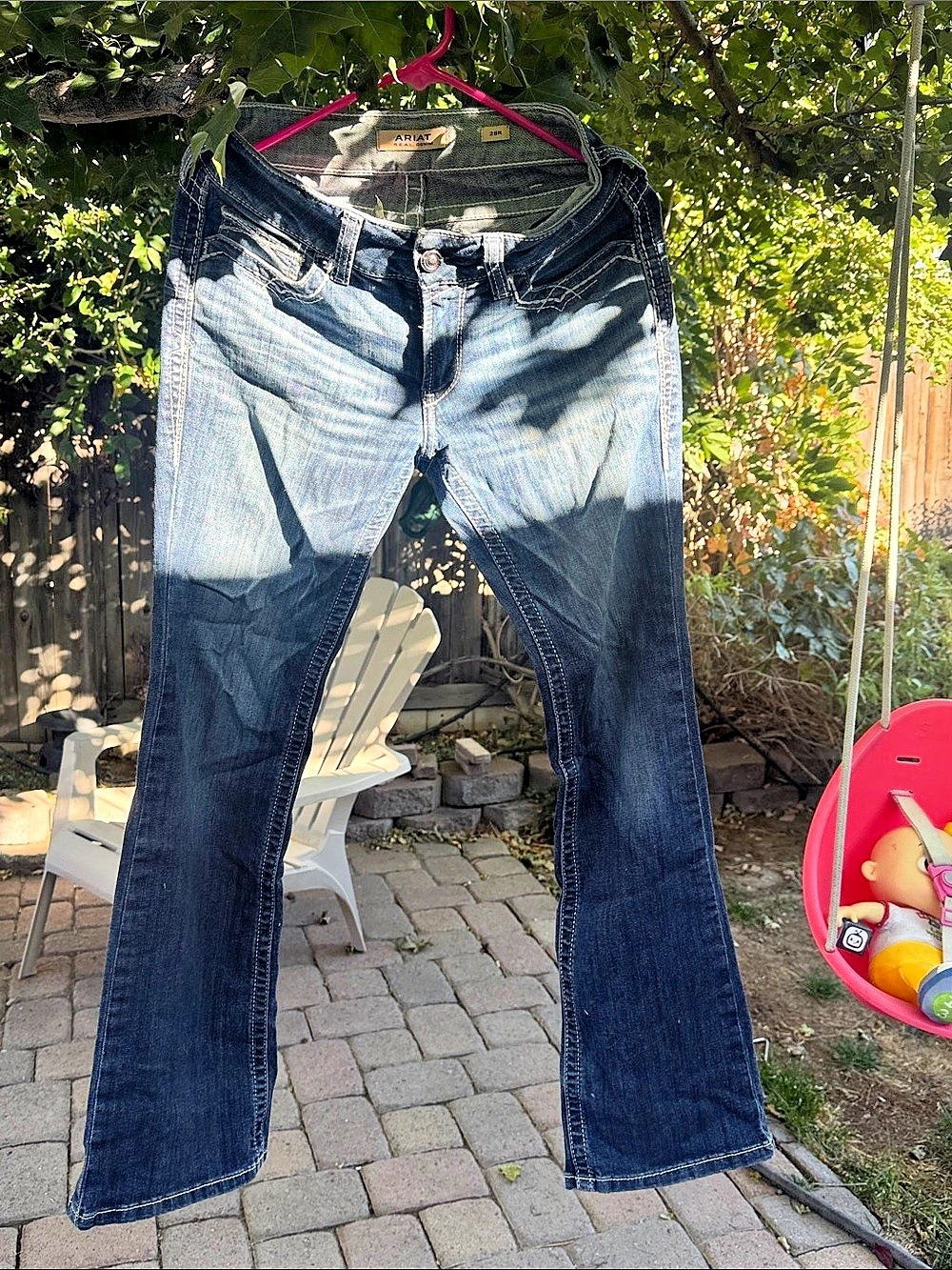 Ariat R.E.A.L. Entwined Boot Cut Jeans Blue Waist 2BR